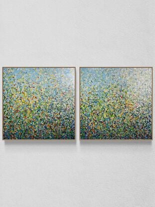 Metallic gold turquoise green blue painting art water sea ocean lake garden Australia bush