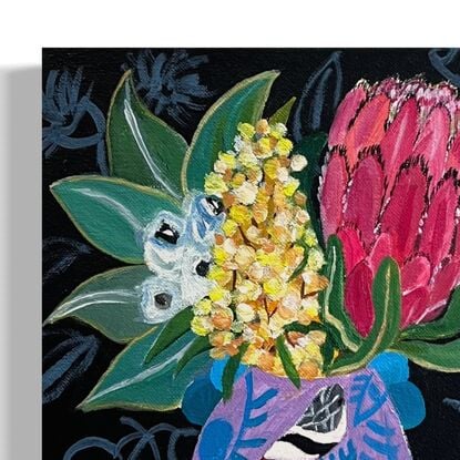 Golden Wattle /Protea /Eucalyptus in the vase