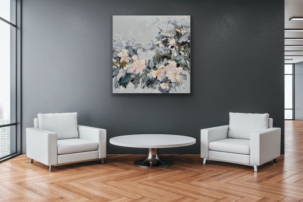 Large  textured  flower painting