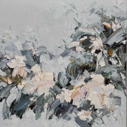 Large  textured  flower painting