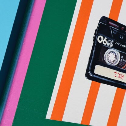 cassette with stripes