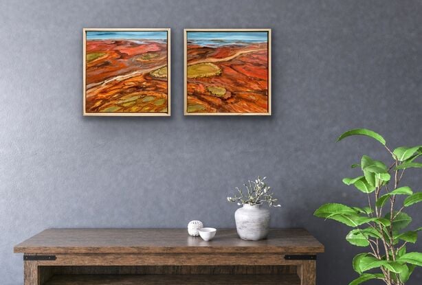 Australian outback aerial landscape abstract painting 