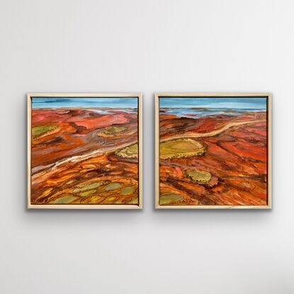 Australian outback aerial landscape abstract painting 