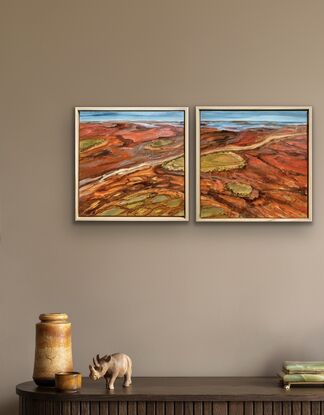 Australian outback aerial landscape abstract painting 