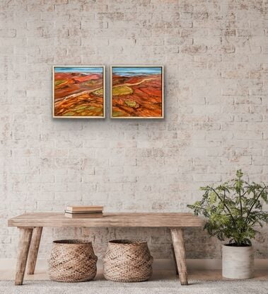 Australian outback aerial landscape abstract painting 