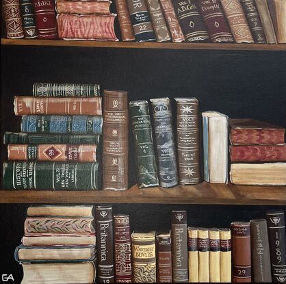 old books on shelves