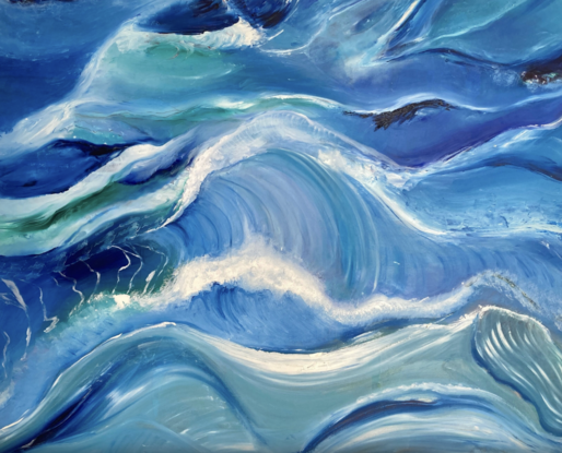 Ocean wave abstract in blue colours