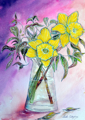 Daffodil flowers in a vase