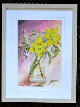 Daffodil flowers in a vase