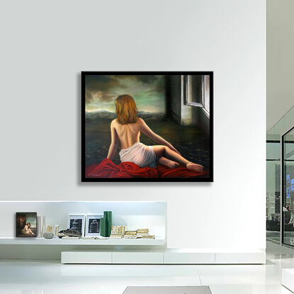 Women, nude, figurative, oil on canvas, oil painting, wall art, wall painting, realism, realism painting, handpainted, landscape, peace, beauty, love, wall decor, artwork framed, artwork ready to hang,