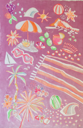 Summer beach neon painting