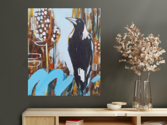 Magpie and banksias