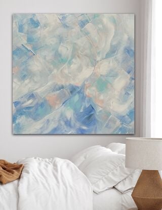 blue abstract summer original art