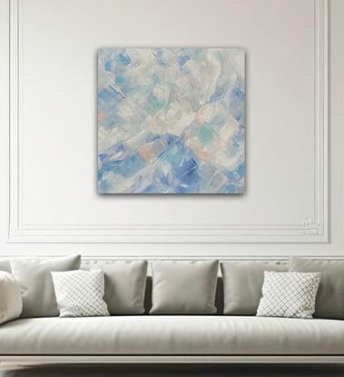 blue abstract summer original art