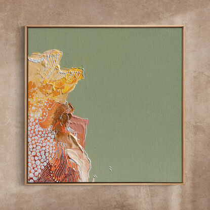 "Petal Prose" – A Celebration of Feminine Strength

Framed in natural oak, Petal Prose is a collection of four unique artworks that honor the beauty and strength of womanhood. Each piece in the series combines vibrant hues such as burnt orange, deep ochre, soft greens, and delicate whites to represent various facets of feminine energy.

The first artwork is characterized by bold brushstrokes and lively petals, symbolizing the spirit of emergence. The second artwork presents softer tones, evoking a sense of quiet introspection and inner strength. The third piece features rich textures and intricate patterns, celebrating the diverse experiences of women. The final piece embodies lightness and freedom, representing unity and the boundless potential of self-acceptance.

The title, Petal Prose, reflects the poetic stories woven into each painting, inviting viewers to appreciate the beauty in every detail. Like petals composing a flower, each artwork contributes to a greater narrative of women embracing their differences and finding strength together. The natural oak frames offer a grounding contrast to the vivid colors, highlighting the intricate details and the powerful themes of growth, transformation, and empowerment.