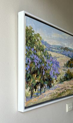 One of my favorites subjects to paint is the Jacaranda tree. During the spring of every year the Jacaranda trees in the small suburb of Sydney where I live are in full bloom.  But this work was Plein Air painting when I visited the Grafton 3 years ago where is the capital of Jacaranda in Australia.