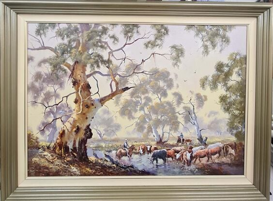 The  Australian Country , its beautiful trees and cattle