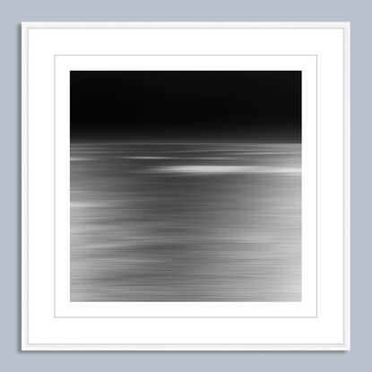 black and white seascape in abstract form