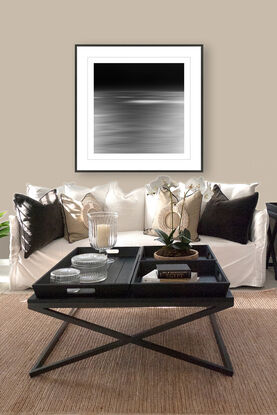 black and white seascape in abstract form