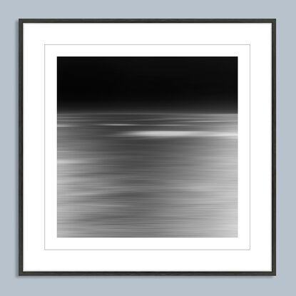 black and white seascape in abstract form