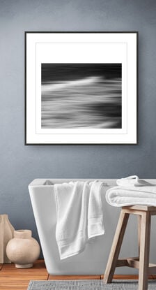 black and white seascape in abstract form