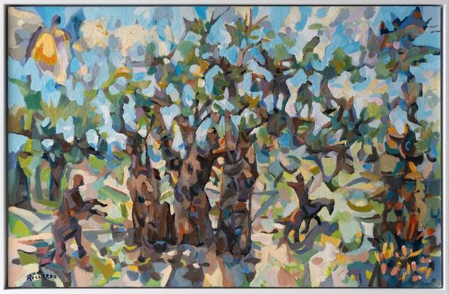 Figurative Australian landscape with figures 