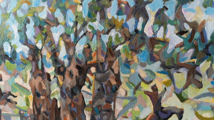 Figurative Australian landscape with figures 