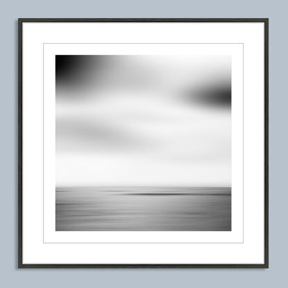 black and white seascape in abstract form