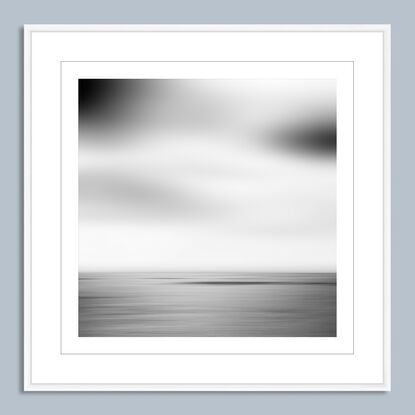 black and white seascape in abstract form