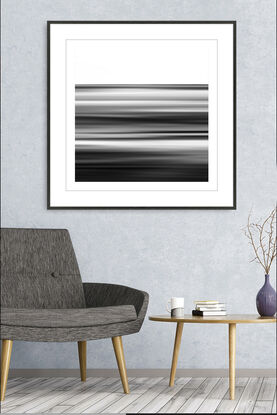 black and white seascape in abstract form