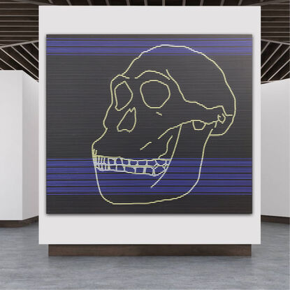 Australopithecus computer skull portrait