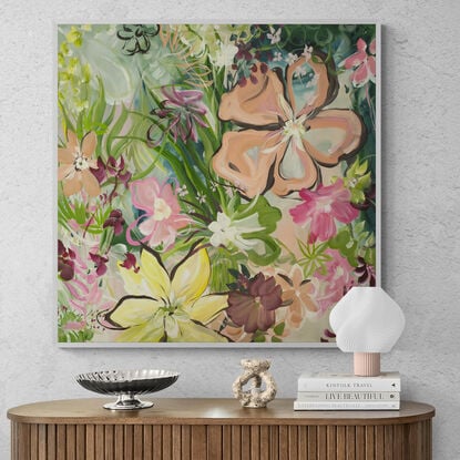 colourful flowers in a garden original art