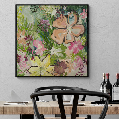 colourful flowers in a garden original art