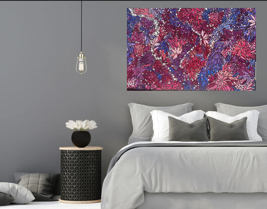 The unique beauty of far North Queensland Australia is like no other place on earth. The bright flowers that cover vast parts of the country are beyond belief. This piece capture its colour and vibrancy . The gloss varnish is the perfect finish