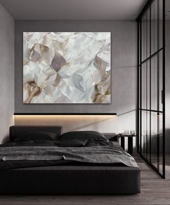 large white and brown abstract artwork