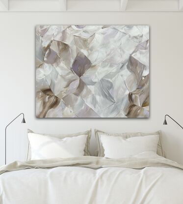 large white and brown abstract artwork