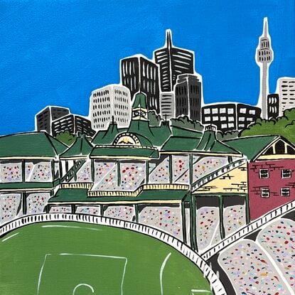  Sydneg cityscape, featuring SCG, Y, skyline  and gardens. Full of details and nostalgic Sydney moments. 