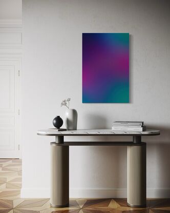 purple green and blue abstract artwork high gloss