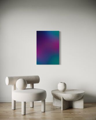 purple green and blue abstract artwork high gloss