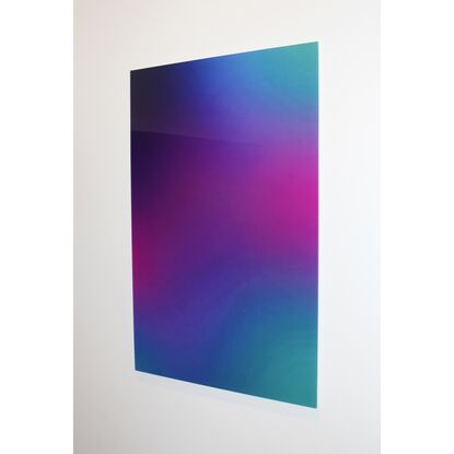 purple green and blue abstract artwork high gloss