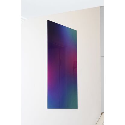 purple green and blue abstract artwork high gloss