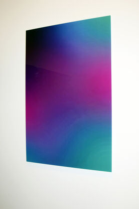 purple green and blue abstract artwork high gloss