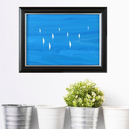 white sailing boats on blue sea