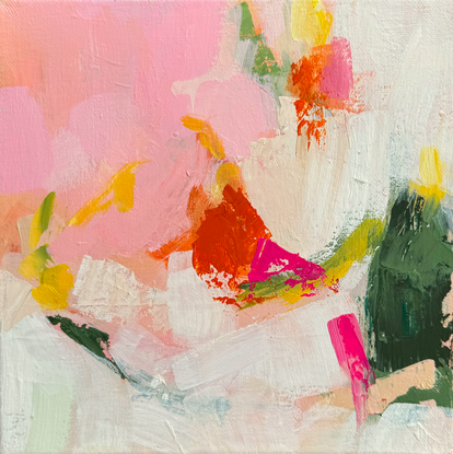 pink and pale yellow abstract