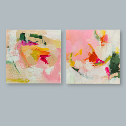 pink and pale yellow abstract