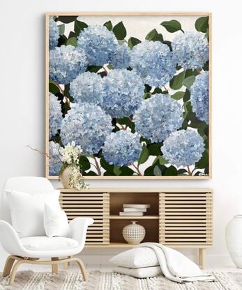 Abstract blue hydrangeas 