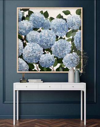 Abstract blue hydrangeas 