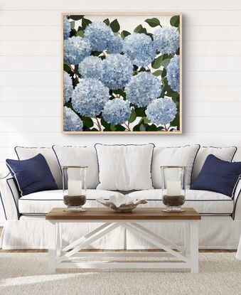 Abstract blue hydrangeas 