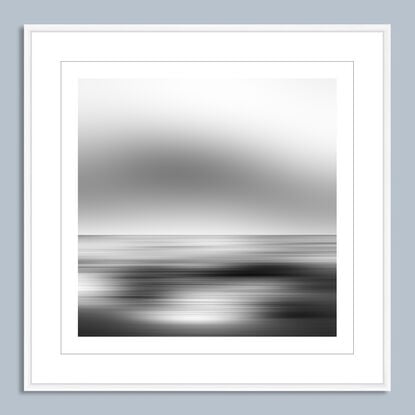 black and white seascape in abstract form