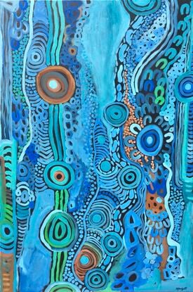 Aboriginal culture Aboriginal art inspired by my connections to Country of Wiradyuri     #culture #aboriginalart #water #raindrops #billabong